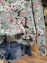 Floral Print Long Sleeve Crew Neck Sweatshirt