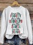 Women Text Letters Crew Neck Long Sleeve Vintage Holiday Spring/Fall Sweatshirt