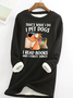 Women Text Letters Crew Neck Long Sleeve Casual Daily Spring/Fall Sweatshirt