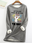 Women Text Letters Crew Neck Long Sleeve Casual Daily Spring/Fall Sweatshirt
