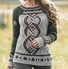 Irish Celtic Knitted Round Neck Sweater