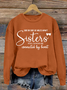 Women Text Letters Crew Neck Long Sleeve Casual Daily Spring/Fall Sweatshirt