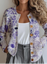 Loose Knitted Casual Crew Neck Cardigan