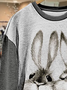 Women's Bunny Easter Print Casual Long Sleeve Sweatshirt