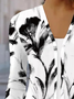 Women's Floral Print Casual Button-Down Long Sleeve Cardigan