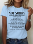 Women Text Letters Crew Neck Cotton Short Sleeve Casual Daily Summer T-shirt