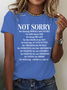 Women Text Letters Crew Neck Cotton Short Sleeve Casual Daily Summer T-shirt