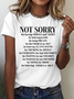 Women Text Letters Crew Neck Cotton Short Sleeve Casual Daily Summer T-shirt