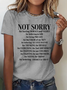 Women Text Letters Crew Neck Cotton Short Sleeve Casual Daily Summer T-shirt