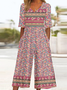Multicolor Block Loose Vintage Jumpsuit