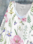 Women's Long Sleeve Blouse_ Spring/Fall White Floral Printing V Neck Daily Going Out Casual Top