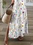 Women's Floral Spring Short Sleeve V-Neck Slit Dress