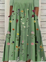Women's Short Sleeve Summer Green Floral Printing Crew Neck Daily Going Out Casual Maxi H-Line Shift Dress Dress
