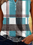 Women's Sleeveless Tank Top Summer As Picture Plaid Printing V Neck Daily Going Out Casual Top