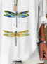 Women's Dragonfly Print Spring V-Neck Casual Shirt