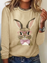 Cute Easter Bunny Casual Long Sleeve Shirt