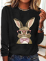 Cute Easter Bunny Casual Long Sleeve Shirt