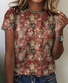 Women's Vintage Bohemian Floral Print Cotton T-Shirt