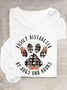 Women Text Letters Crew Neck Cotton-Blend Long Sleeve Casual Daily Spring/Fall Blouse