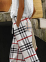 Women's Spring and Summer Plaid Print Casual Pants