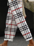 Women's Spring and Summer Plaid Print Casual Pants