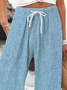 Women's  H-Line Baggy Pants Daily Going Out Pants Blue Casual Printing Faux Denim Print Graphic Spring/Fall Pants