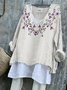 Cotton Floral Casual Loose T-Shirt