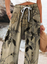 Women's  H-Line Baggy Pants Daily Going Out Pants Khaki Casual Printing Floral Spring/Fall Pants