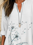 Women's Floral Print Casual V-Neck Shirt
