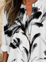 Women's Floral Print Casual V-Neck Shirt