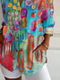 Women's Long Sleeve Shirt Spring/Fall As Picture Abstract Buckle Shirt Collar Daily Going Out Casual Top