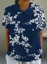Comstylish Cherry Blossom Japanese Print Casual Cotton Linen Shirt