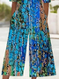 Women's H-Line V Neck Daily Going Out Casual Printing Abstract Summer Ankle Pants Jumpsuit Romper