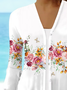 Women's Floral Print Casual Half Sleeve Cardigan