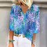 Boho Shawl Collar Floral Loose Blouse