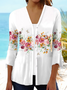 Women's Floral Print Casual Half Sleeve Cardigan