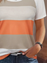 Women's Striped Printed Casual Round Neck Short Sleeve T-Shirt