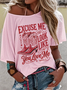 Western Style Round Neck Colored Cotton Short Sleeve T-Shirt