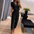 Women's Plain Daily Going Out Two-Piece Set darkgreen Casual Summer Top With Pants Matching Set