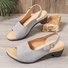 Spring and summer new fish mouth beach thick heel one word buckle simple thick heel high heel women's sandals