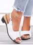 Spring and summer new fish mouth beach thick heel one word buckle simple thick heel high heel women's sandals
