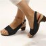 Spring and summer new fish mouth beach thick heel one word buckle simple thick heel high heel women's sandals