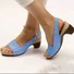 Spring and summer new fish mouth beach thick heel one word buckle simple thick heel high heel women's sandals
