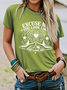 Western Style Round Neck Colored Cotton Short Sleeve T-Shirt