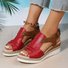Casual Color Block Summer Pu Wedge Sandal