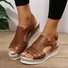 Casual Color Block Summer Pu Wedge Sandal