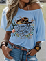 Western Style Round Neck Colored Cotton Short Sleeve T-Shirt