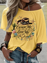 Western Style Round Neck Colored Cotton Short Sleeve T-Shirt