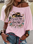 Western Style Round Neck Colored Cotton Short Sleeve T-Shirt