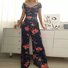 Women's H-Line T-Shirt Off The Shoulder Daily Going Out Casual Printing Floral Summer Long Jumpsuit Romper